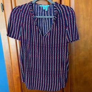 Draper James Short Sleeve Peasant Blouse Size 4